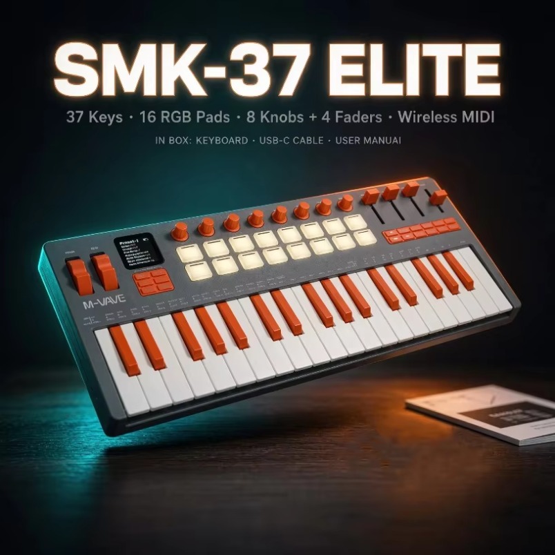Midi Controller Pad - لوحة مفاتيح MIDI M-VAVE SMK-37 Elite،